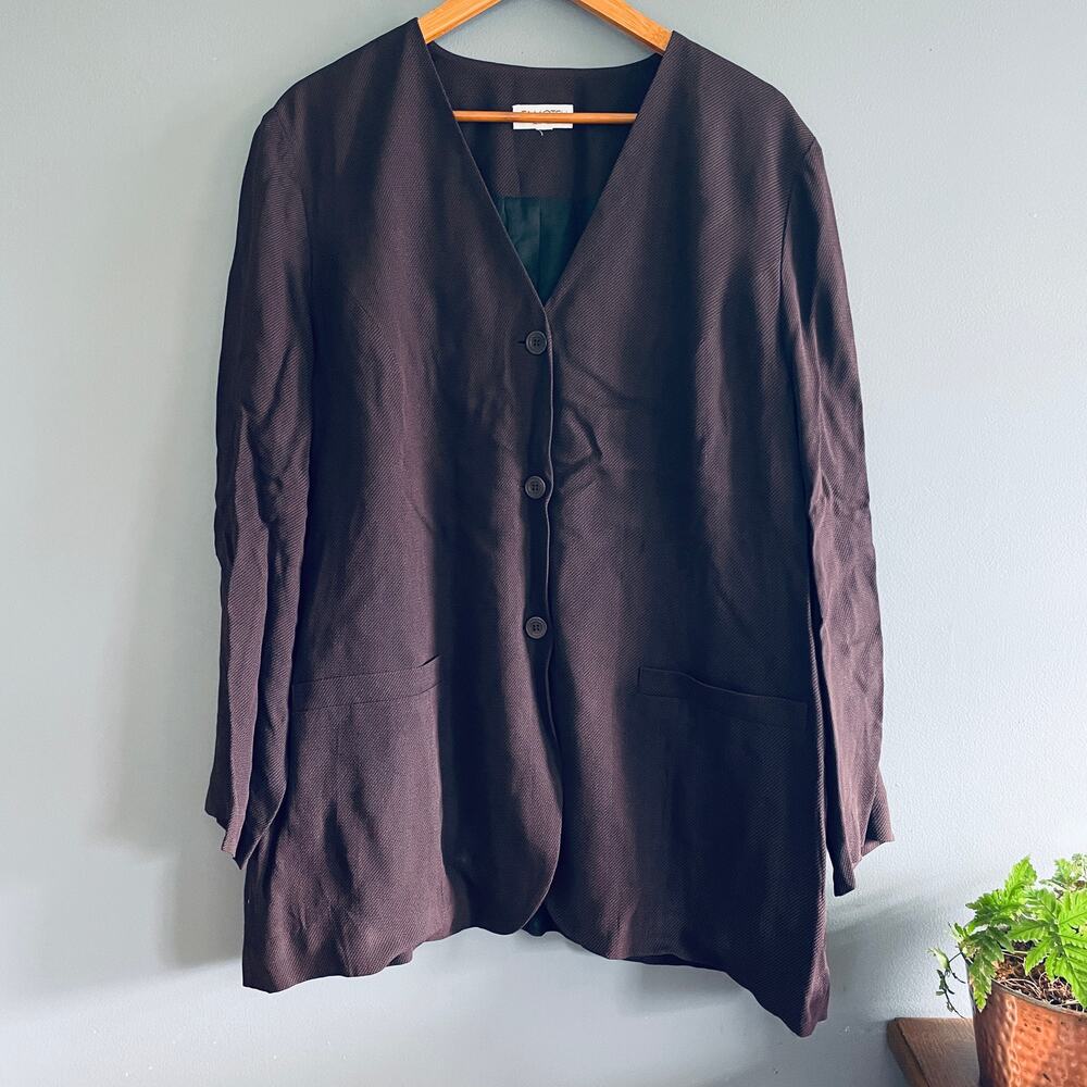 Vintage Tamotsu Blazer Jacket XL Brown Work Career Academia